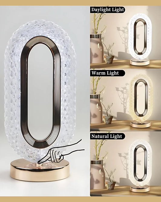 IMPORTED Crystal Touch-Control LED Lamp, 3-Way Dimmable