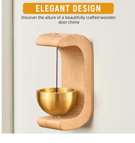 IMPORTED Wooden Magnetic Door Bell, Brass Chime