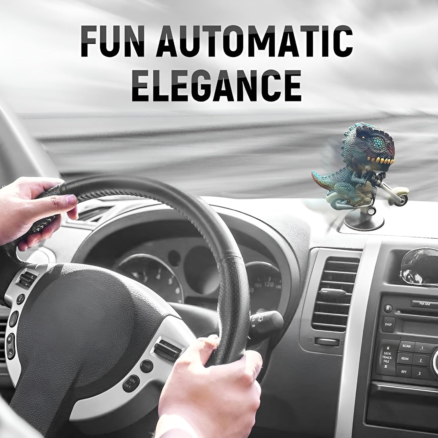 IMPORTED Mini Animal Dinosaur Drift with Car, Trendy Dashboard Decoration