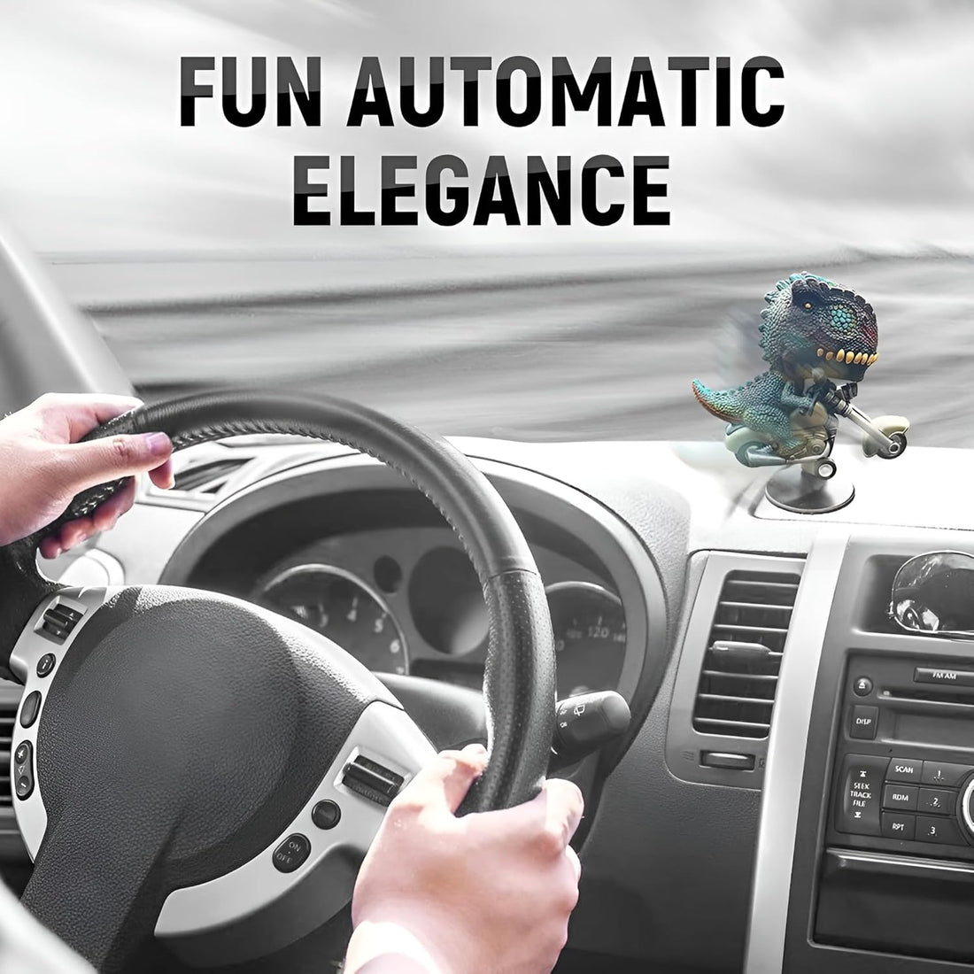 IMPORTED Mini Animal Dinosaur Drift with Car, Trendy Dashboard Decoration