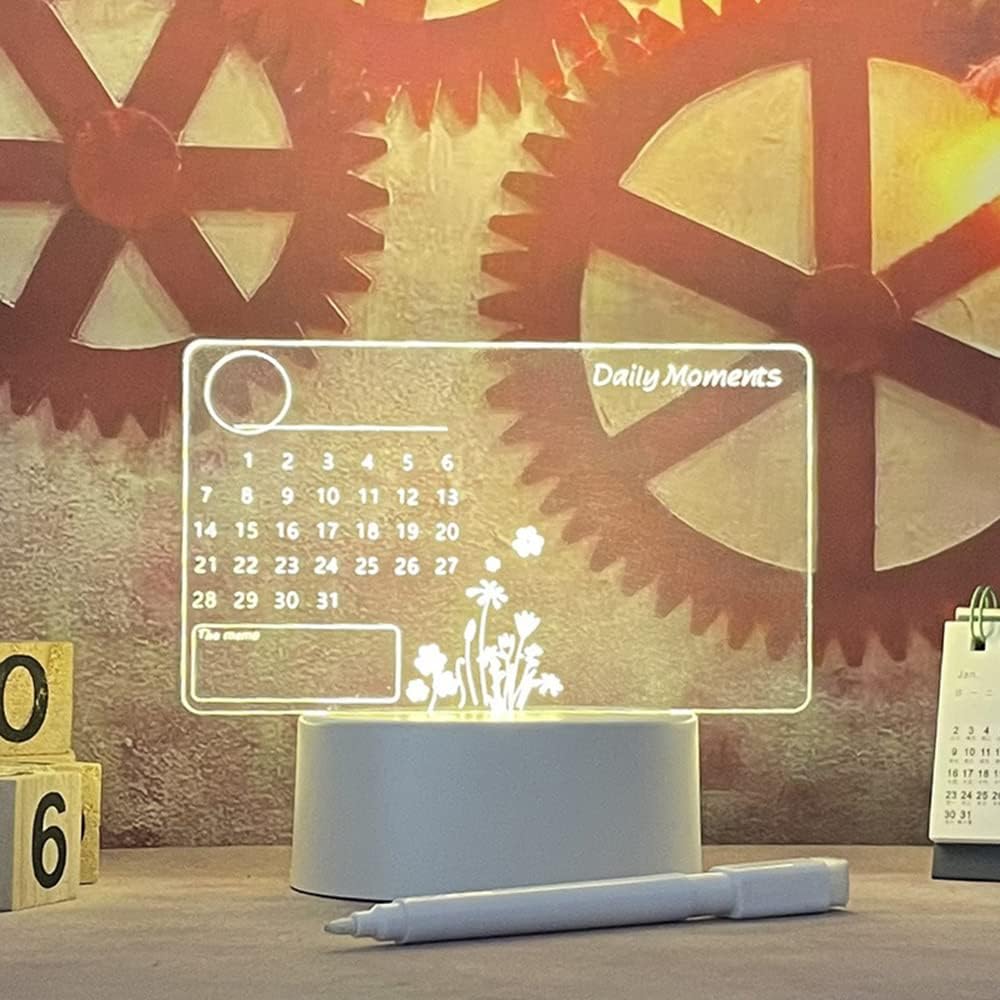 IMPORTED 3D LED Message Board with Pen, Acrylic Writing Board with Light
