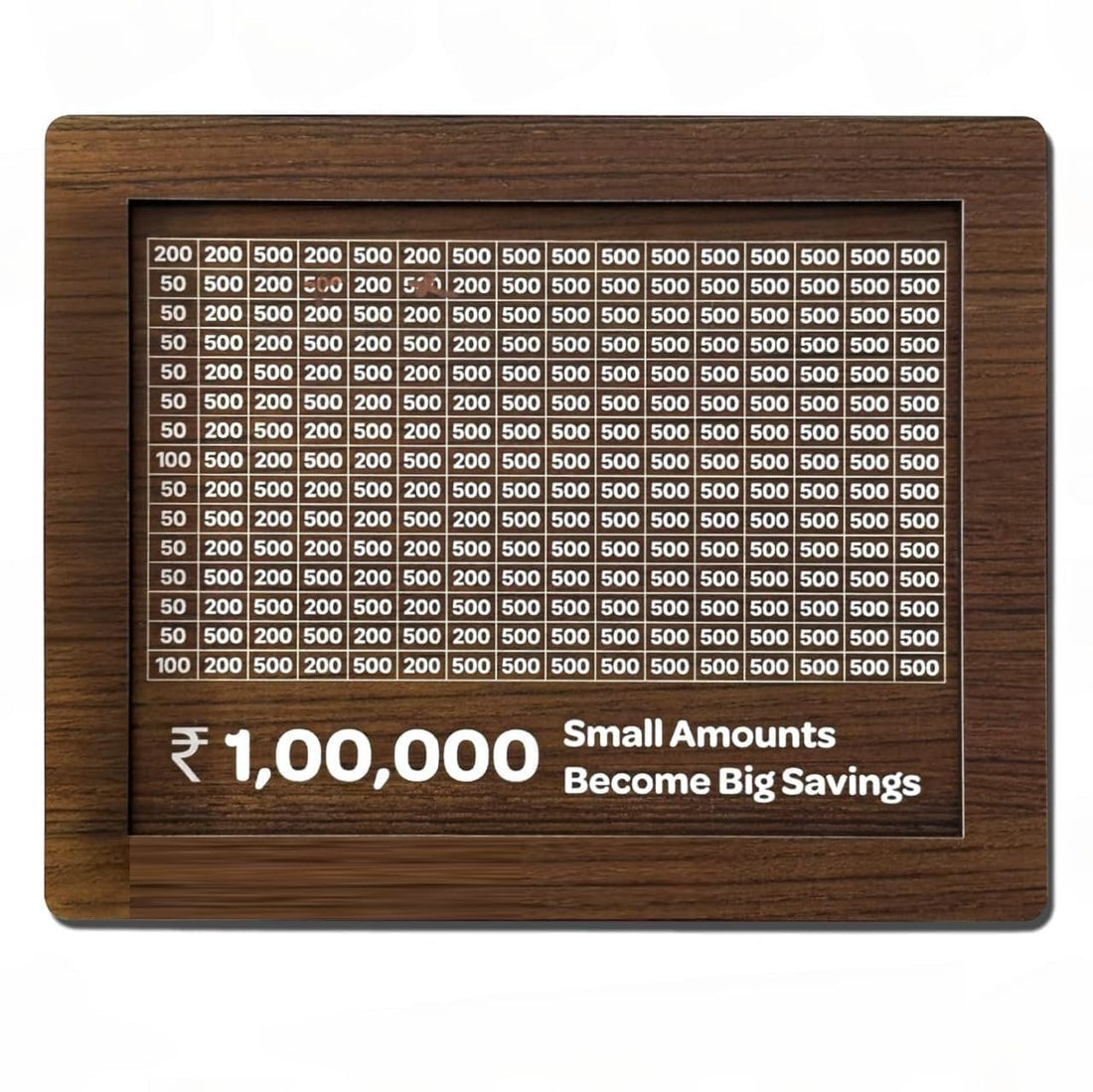 IMPORTED Wooden Piggy Bank - 1,00,000 Rupee Target, Wooden Savings Box