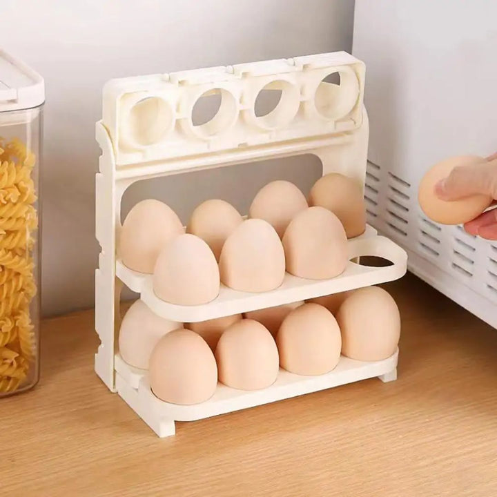 IMPORTED Foldable 24-Grid Egg Tray, 3-Layer Fridge Organizer