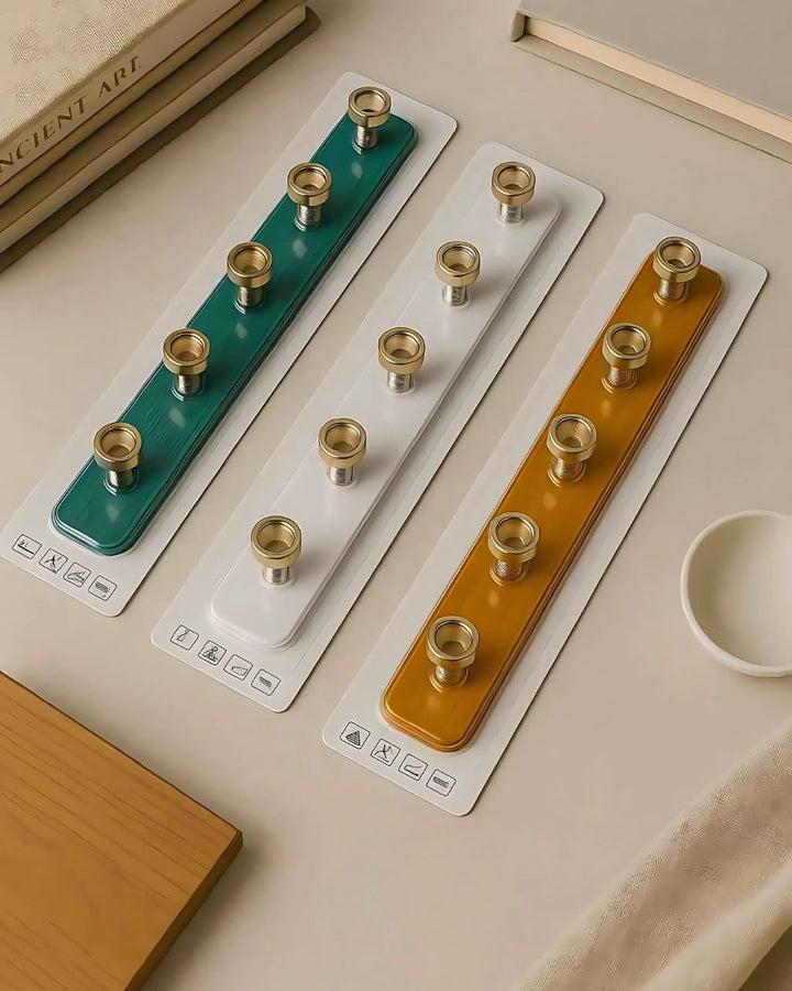 IMPORTED Self-Adhesive Acrylic Wall Hook Strip, 5 Hooks