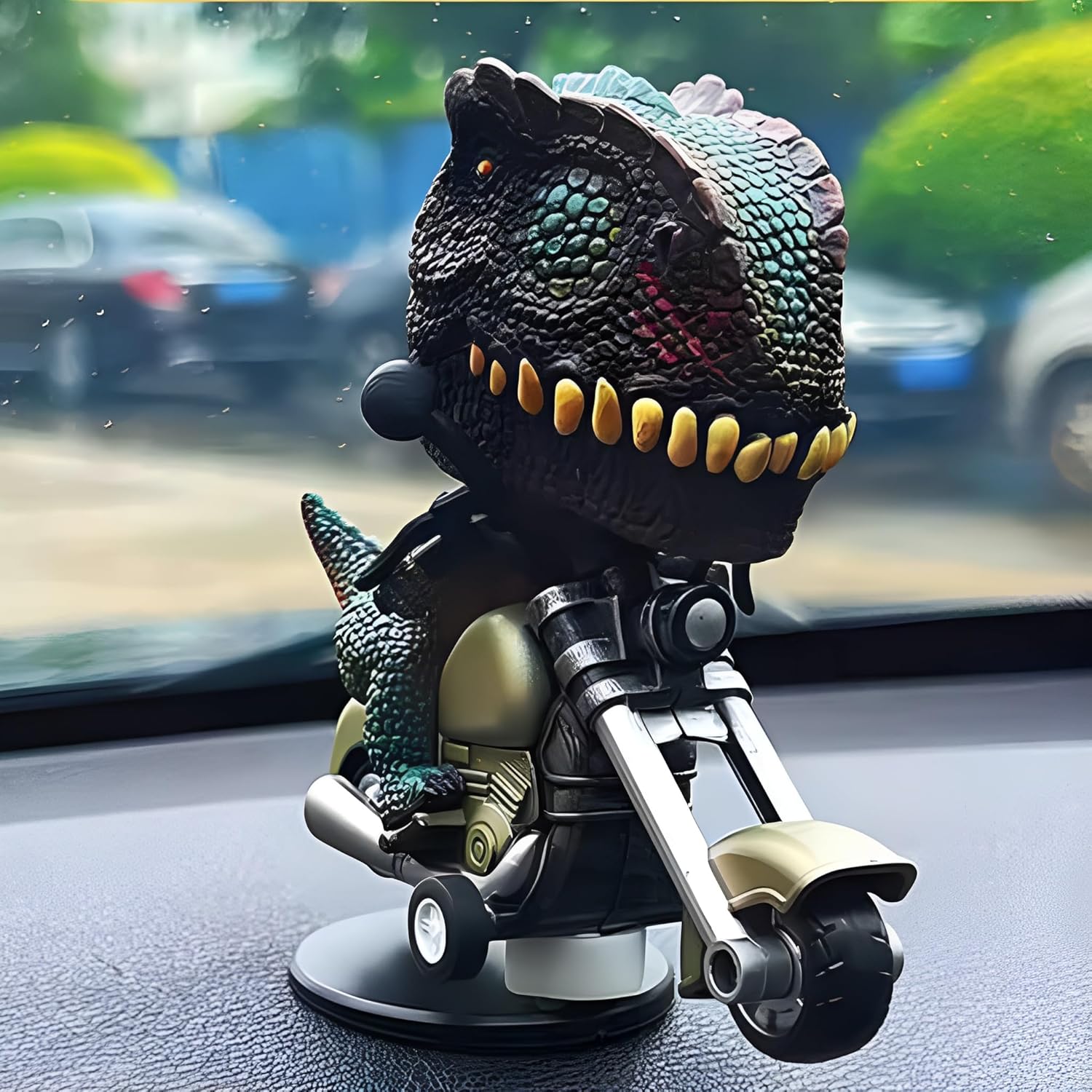 IMPORTED Mini Animal Dinosaur Drift with Car, Trendy Dashboard Decoration