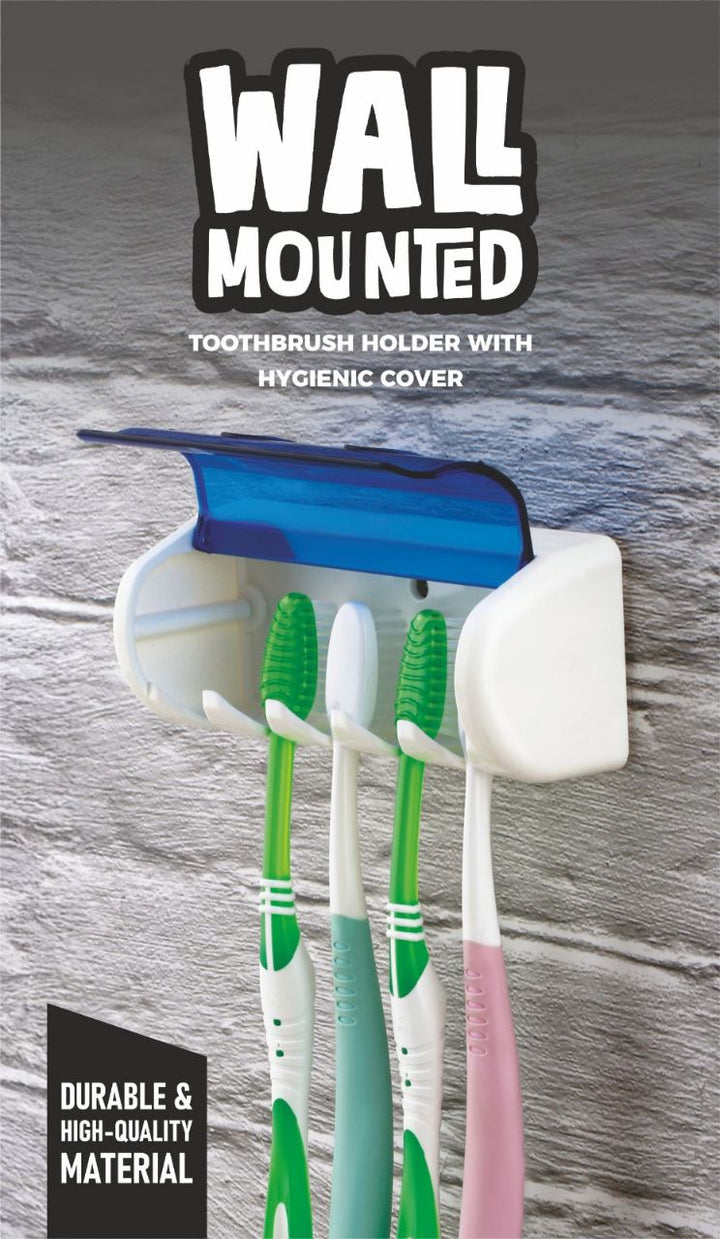 IMPORTED Wall Toothbrush Holder, With Hygiene Cover and Self Adhesive
