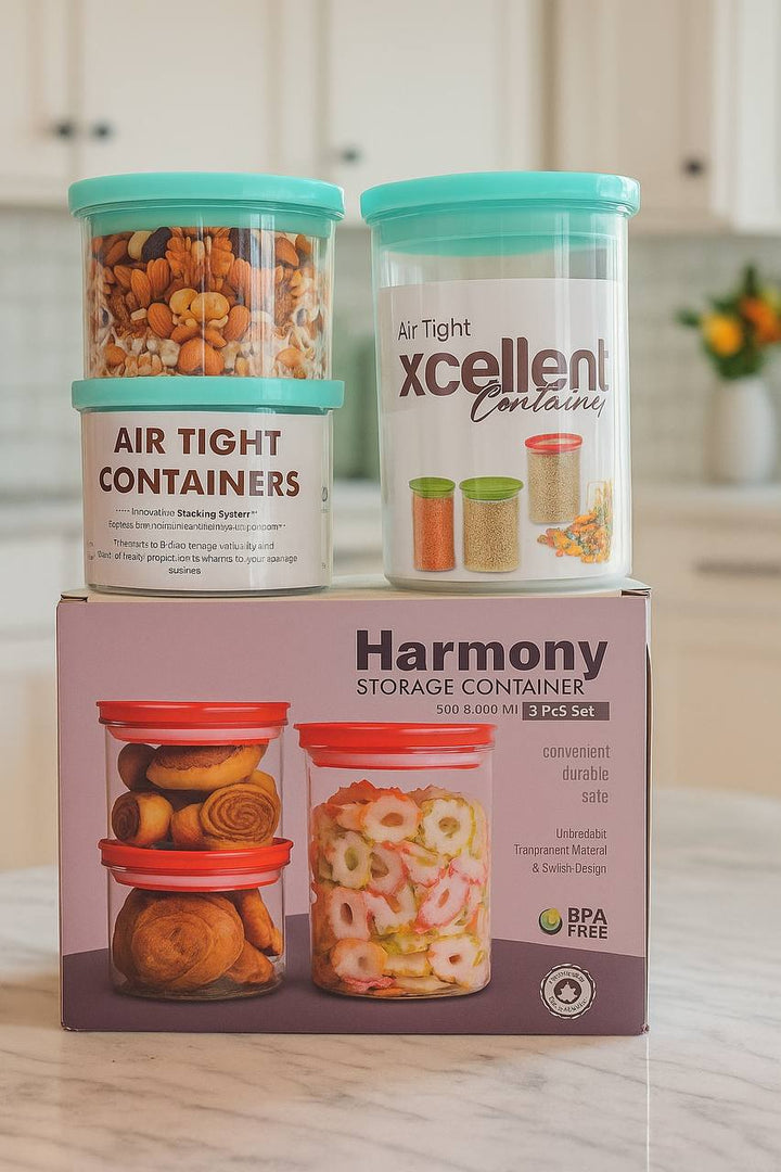IMPORTED 3-Piece Airtight Food Container, Round Storage Set
