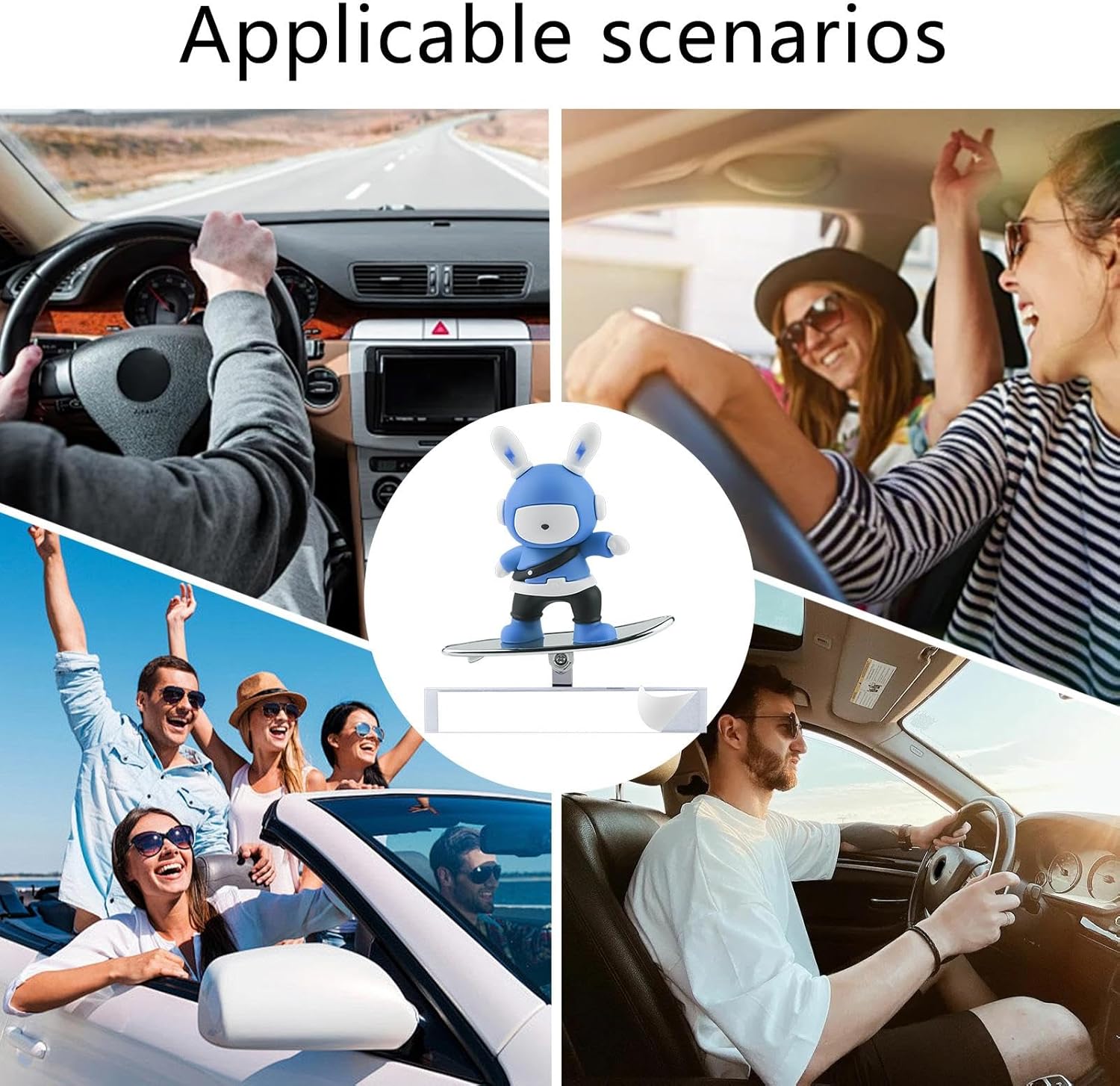 IMPORTED Skater Bunny Car Air Freshener, Floating Bunny Car Perfume