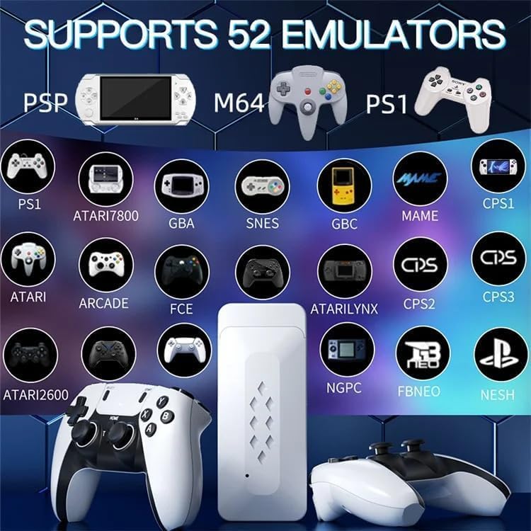 Imported M22 Retro Game Console, More than 30,000 Games and 2 Wireless Controller, 1080P HD