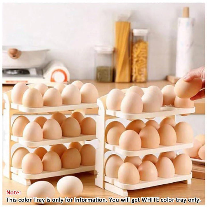 IMPORTED Foldable 24-Grid Egg Tray, 3-Layer Fridge Organizer