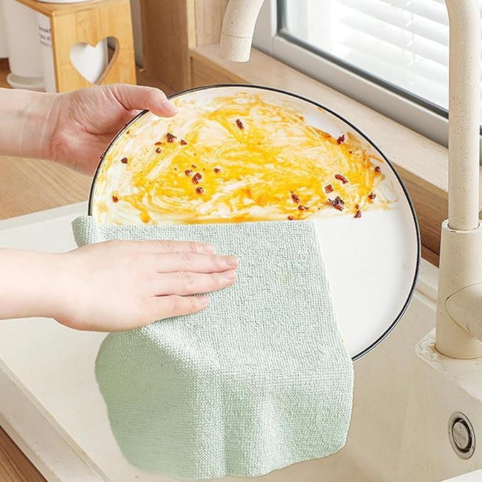Imported 20-Pack Microfiber Dish Cloths, Reusable & Absorbent with Dispenser Box