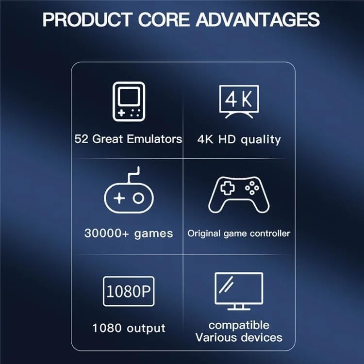 Imported M22 Retro Game Console, More than 30,000 Games and 2 Wireless Controller, 1080P HD