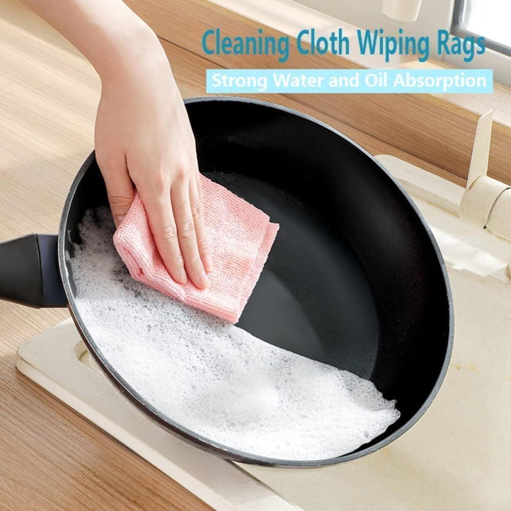 Imported 20-Pack Microfiber Dish Cloths, Reusable & Absorbent with Dispenser Box