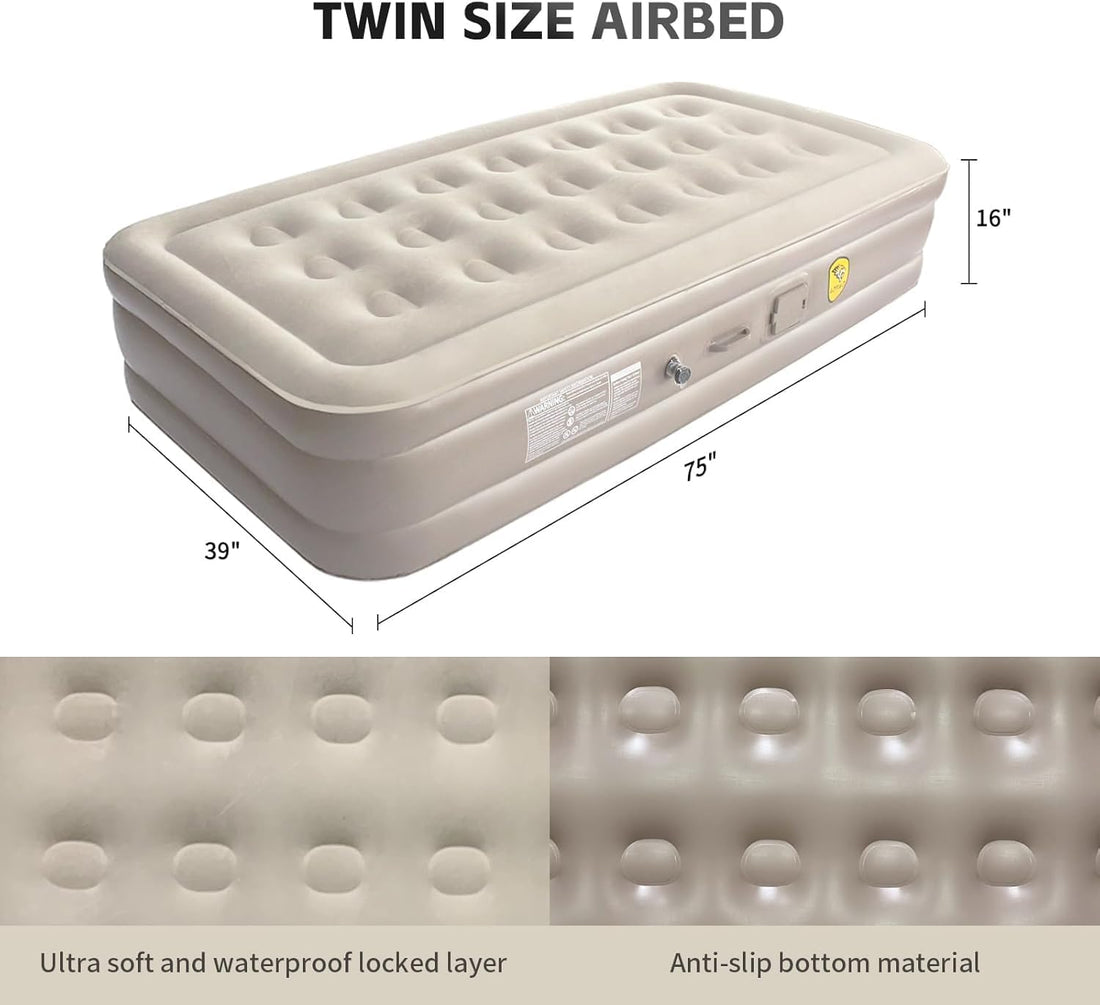 IMPORTED Air Mattress with Built-in Pump, Portable & Foldable