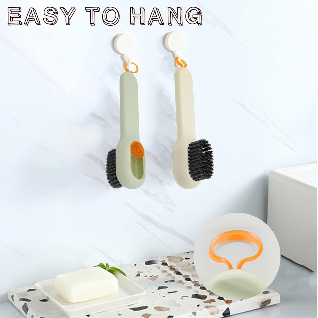 IMPORTED Liquid Soap Shoe Brush, Multi-Purpose Cleaner with Dispenser