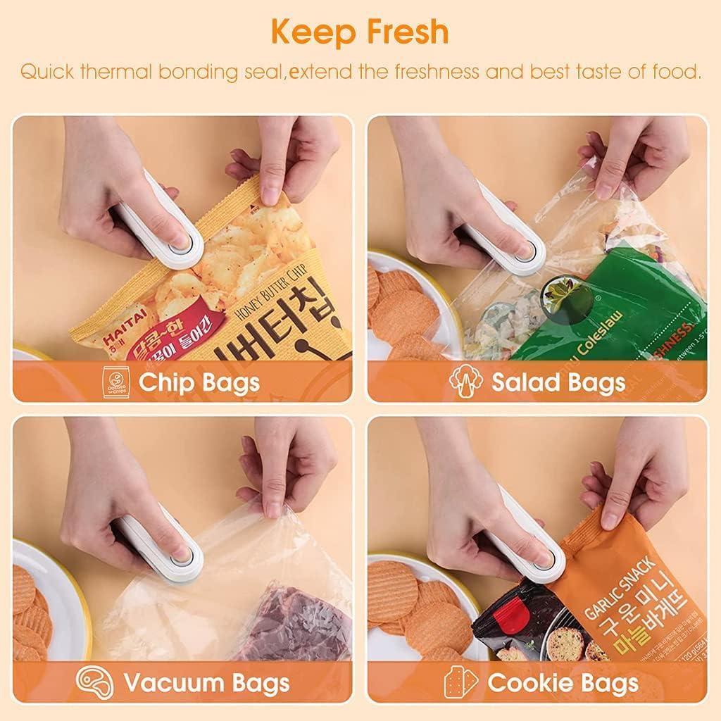 IMPORTED Mini 2 in 1 Sealer and Cutter, Food Sealer Machine, USB Rechargeable and Magnetic