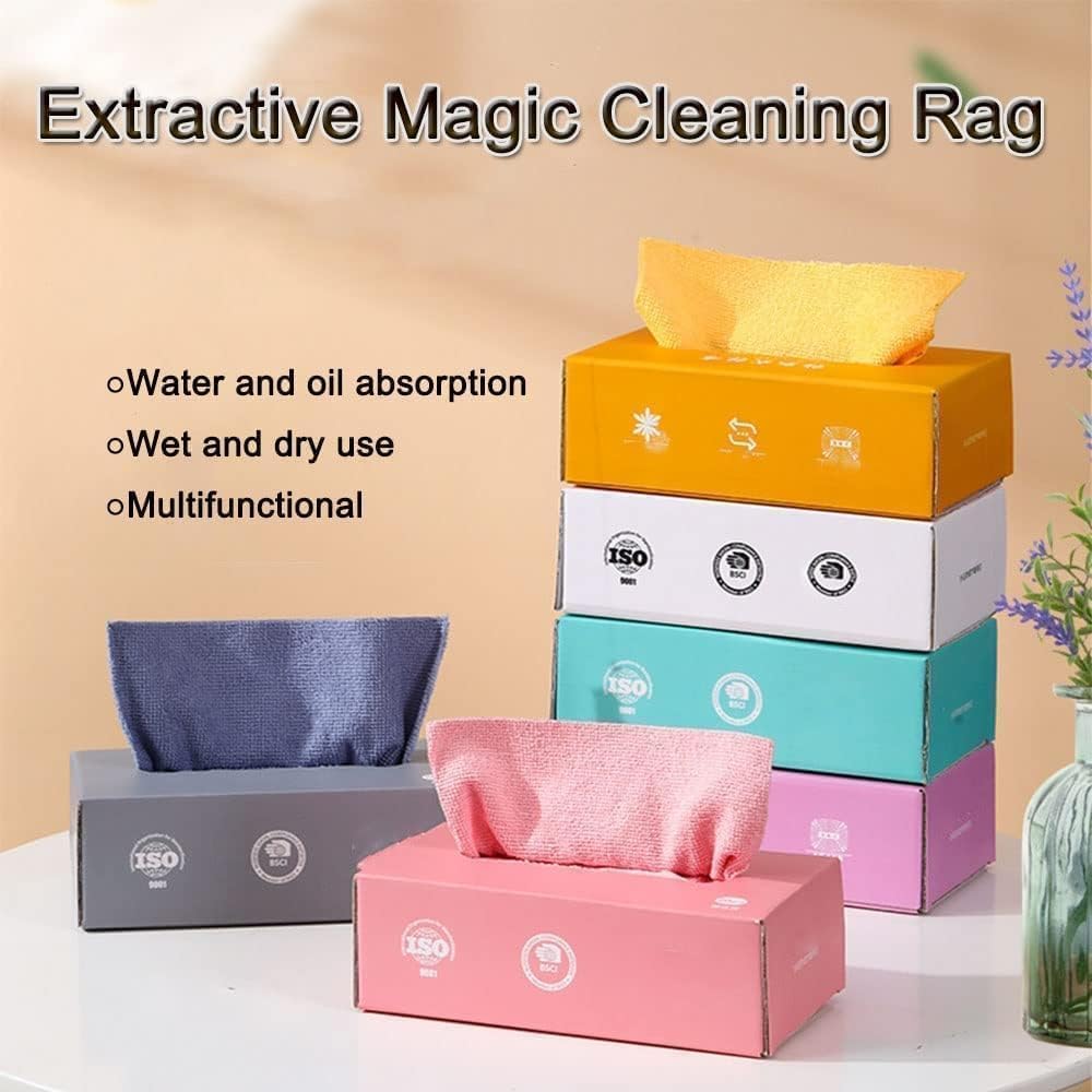 Imported 20-Pack Microfiber Dish Cloths, Reusable & Absorbent with Dispenser Box