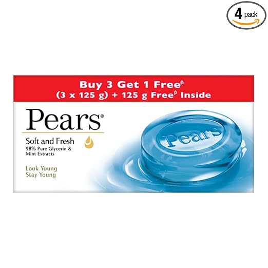 Pears Soft & Fresh Soap Bar - Value Pack (4 x 125g)