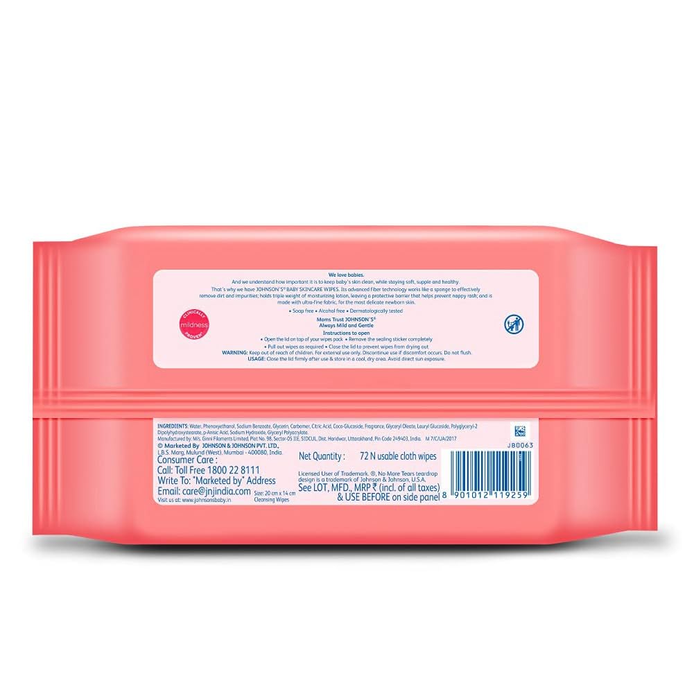 Johnson's Baby Skincare Wipes (72 Units)