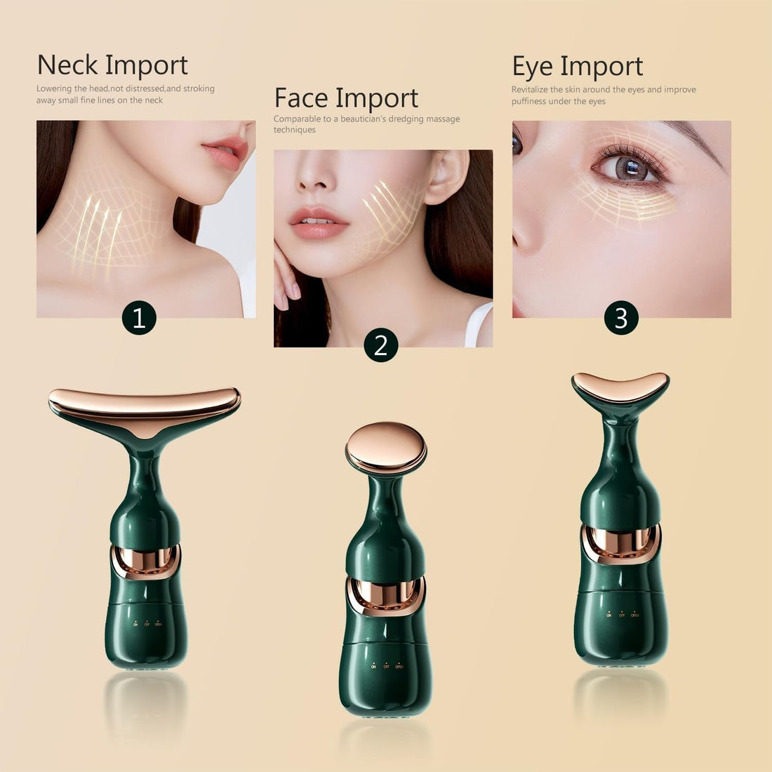 IMPORTED 4D Face Massager, 3-in-1 Anti-Aging Tool