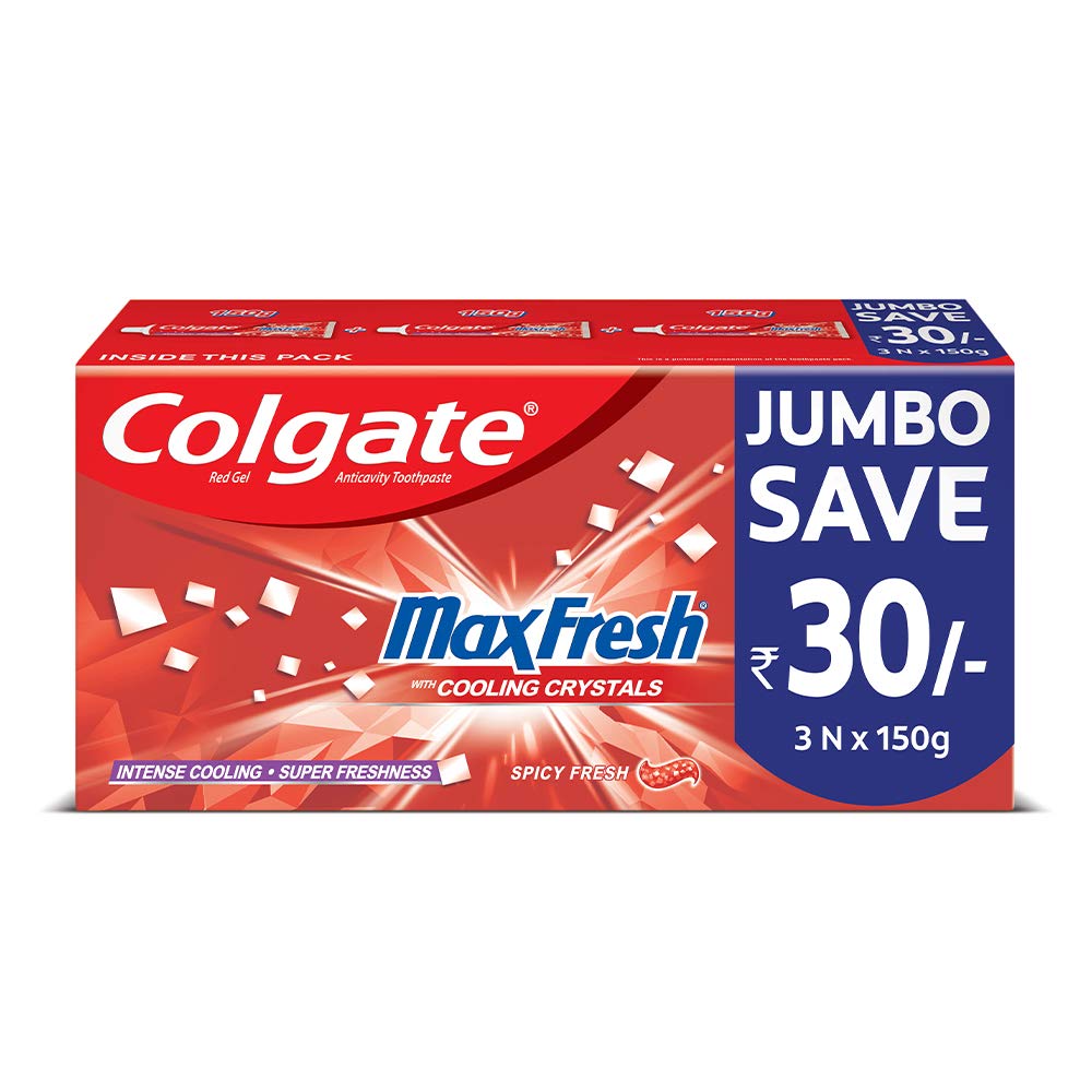 Colgate MaxFresh Red Gel Toothpaste - Value Pack (3 x 150g)