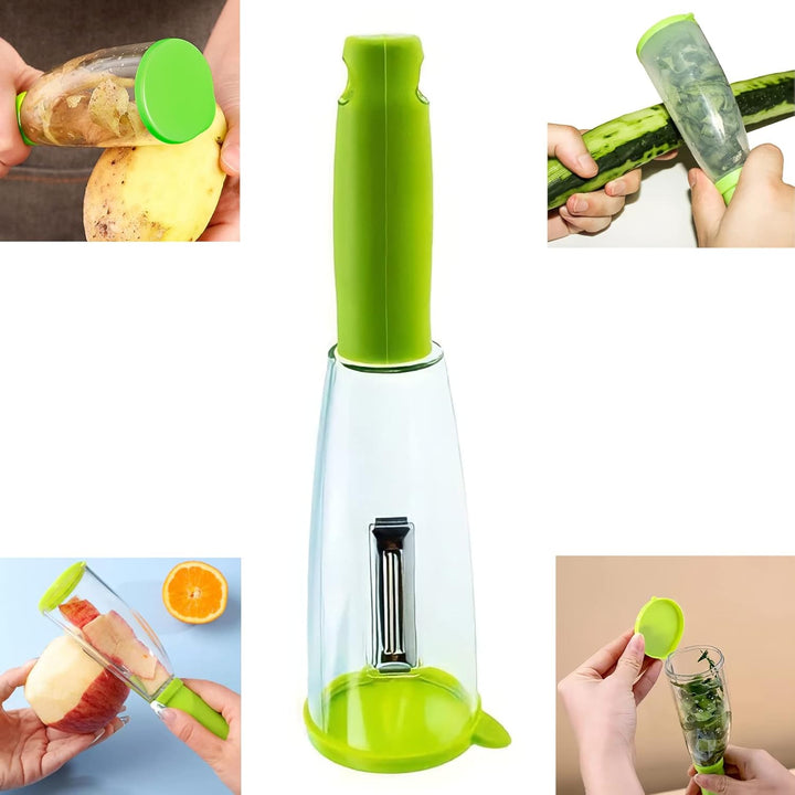 IMPORTED Smart Vegetable Peeler With Container & Stainless Steel Blade