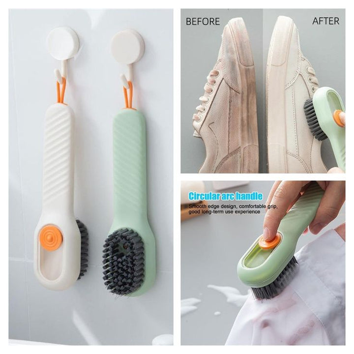 IMPORTED Liquid Soap Shoe Brush, Multi-Purpose Cleaner with Dispenser