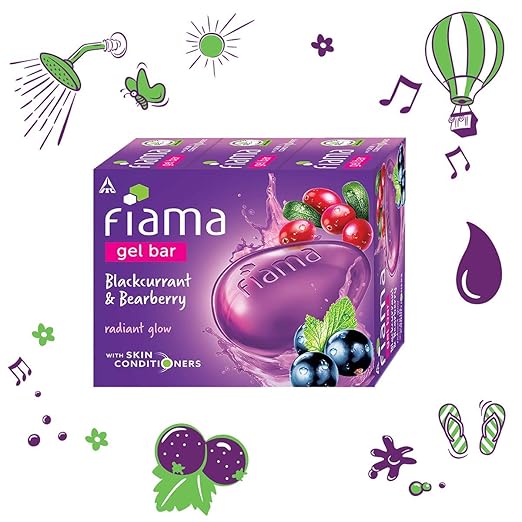 Fiama Blackcurrant & Blackberry Gel Bar Soap - Value Pack (3 x 125g)