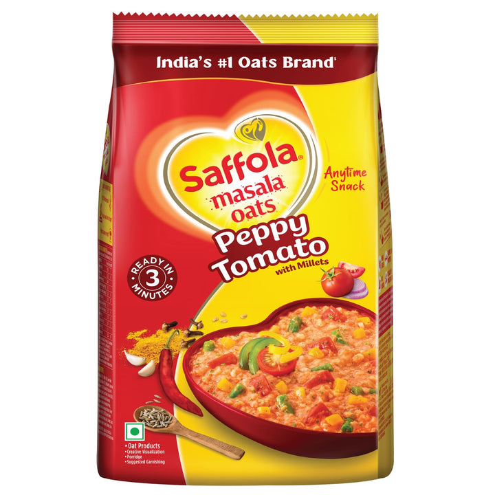 Saffola Masala Oats - Peppy Tomato Flavor (Variant Size Varies)