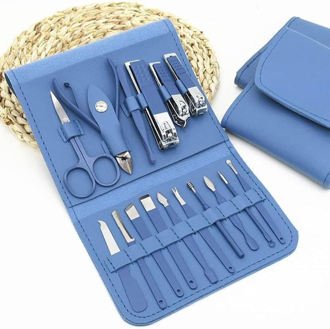 IMPORTED 16-Piece Manicure Pedicure Nail Set, Professional Stainless Steel Nail Kit