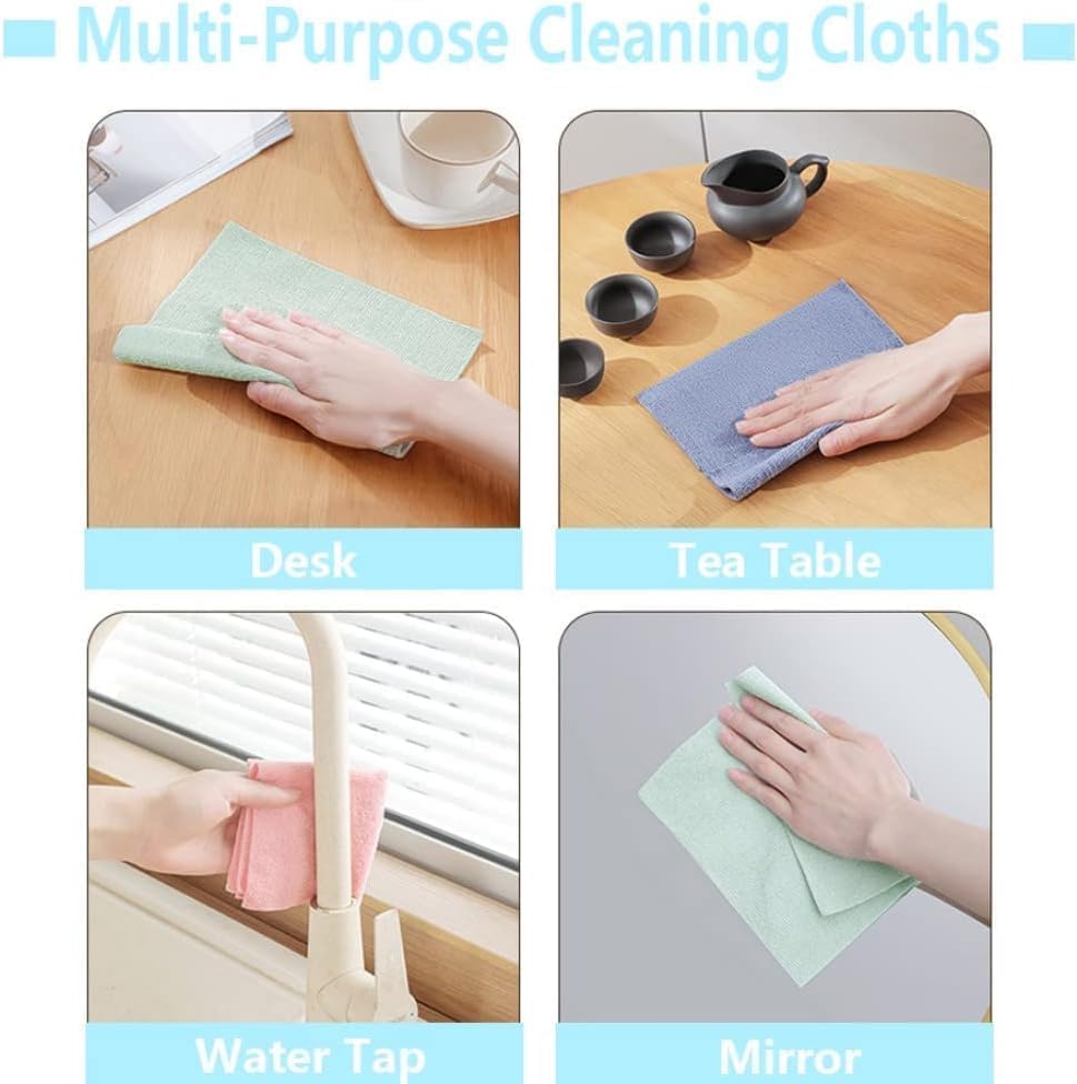 Imported 20-Pack Microfiber Dish Cloths, Reusable & Absorbent with Dispenser Box
