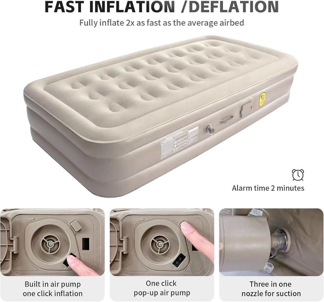 IMPORTED Air Mattress with Built-in Pump, Portable & Foldable