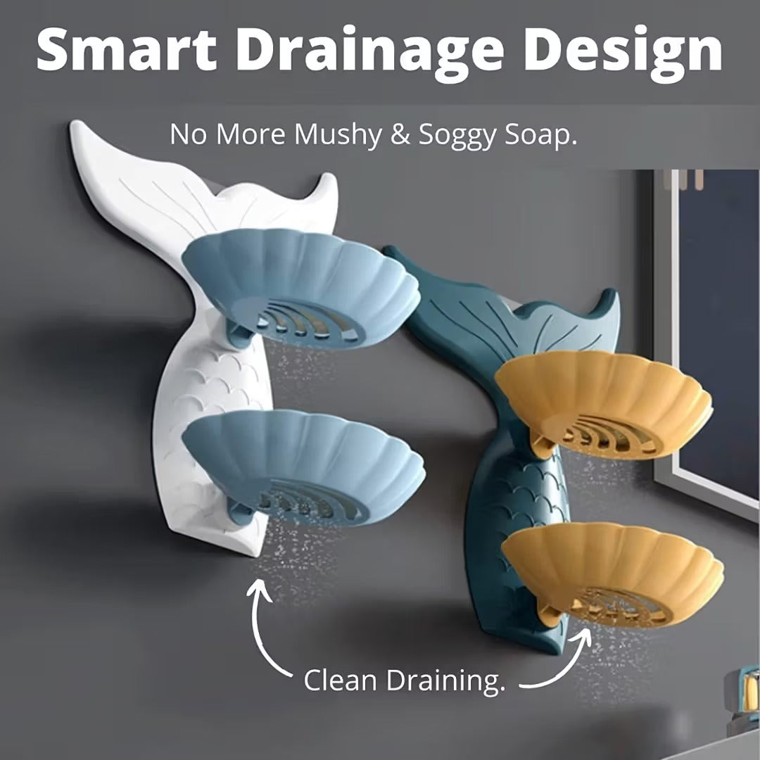 IMPORTED Mermaid Soap Holder, Double-Layer & Self-Adhesive