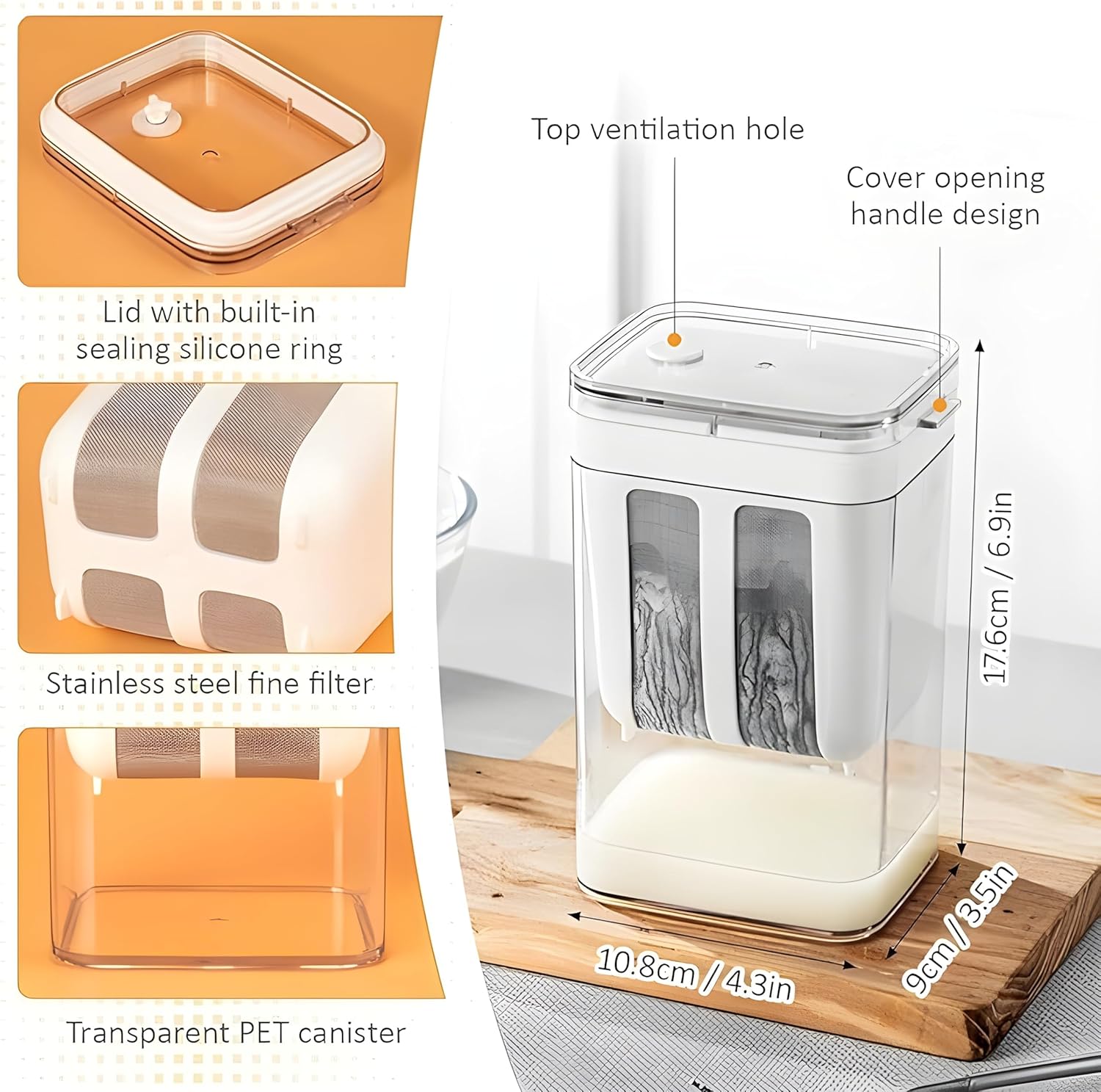 IMPORTED Greek Yogurt and Curd Maker, 1100ml Fine Mesh Strainer