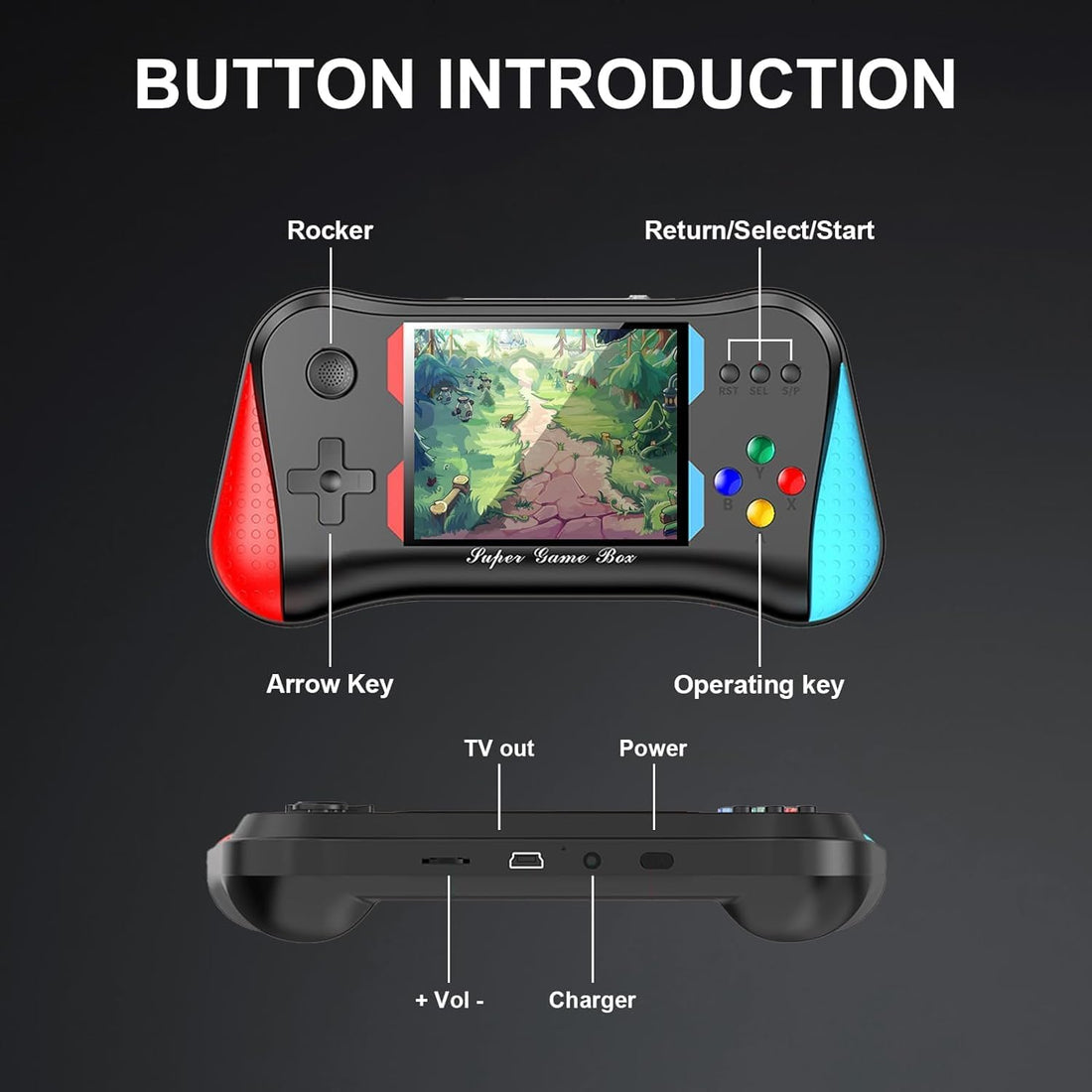 Imported Retro Handheld Game Console X7M, 500 in 1, 3.5" HD Screen, TV Connect and Rechargeable