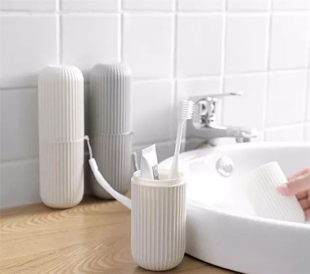 IMPORTED Portable Toothbrush & Toothpaste Case, Travel & Office