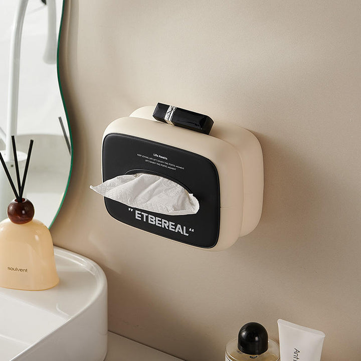 Imported Premium Customizable Tissue Box Napkin Holder, Wall Mount & Spring Base