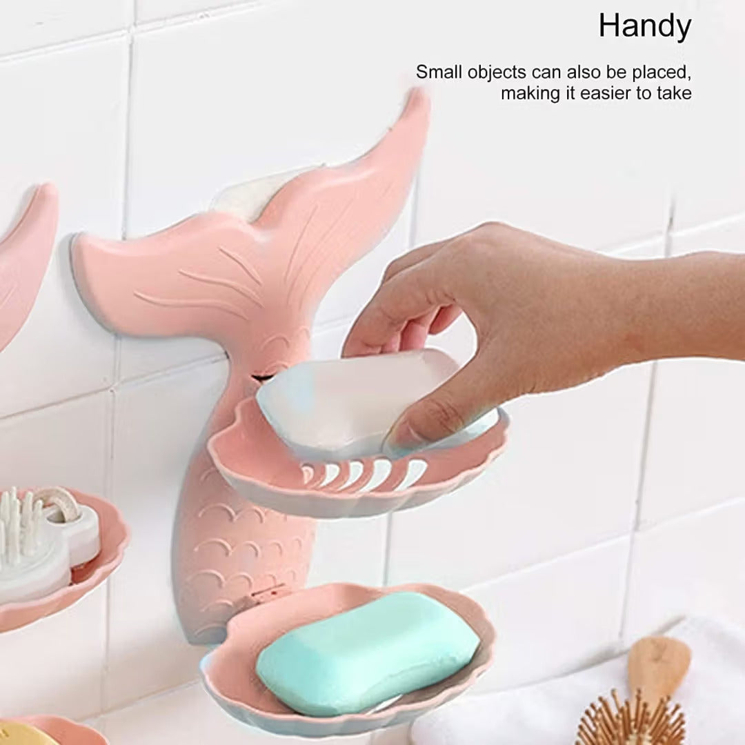 IMPORTED Mermaid Soap Holder, Double-Layer & Self-Adhesive