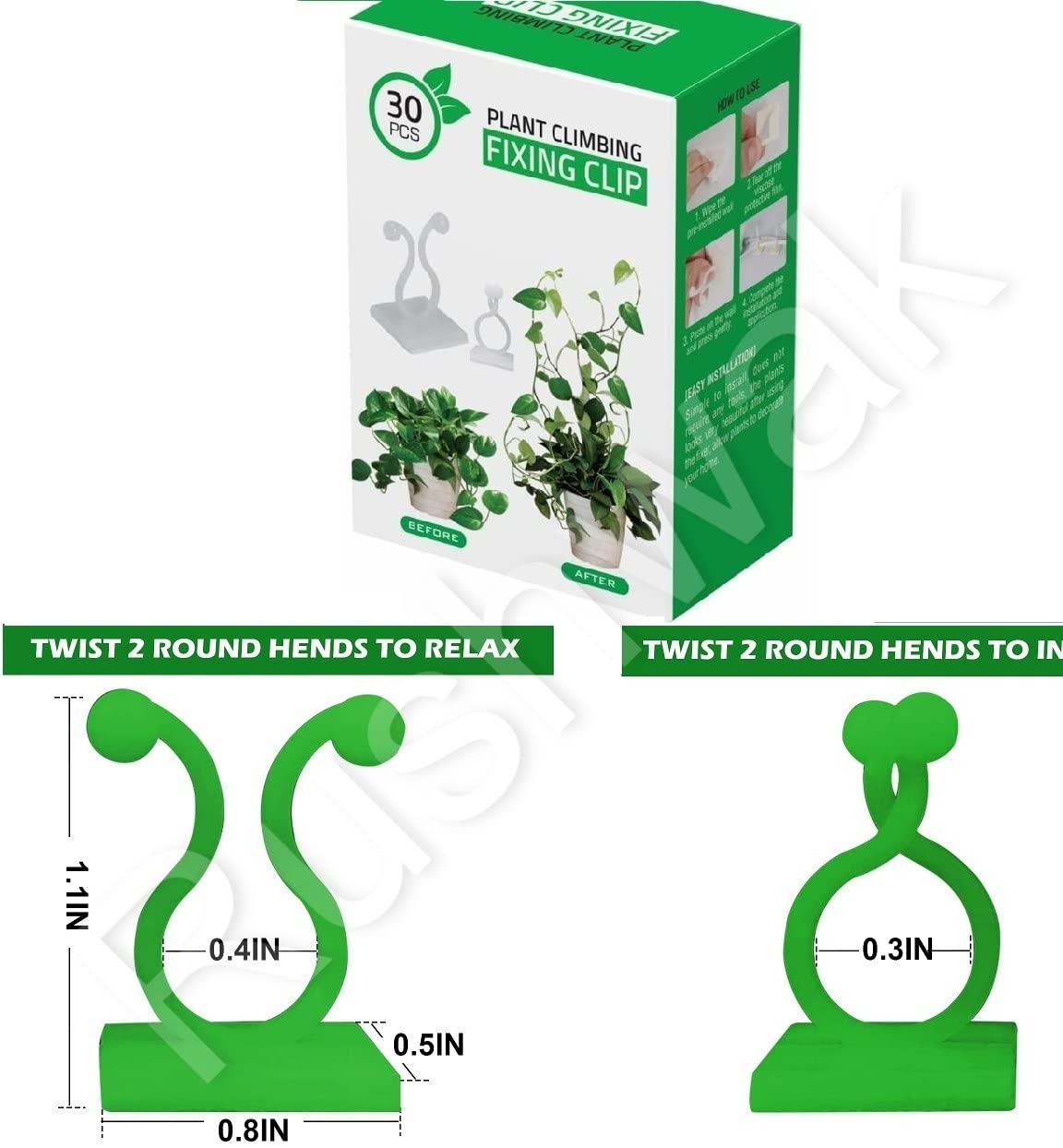 IMPORTED 30 Plant Climbing Wall Clips, Self-Adhesive & Invisible - 30 Pcs Set