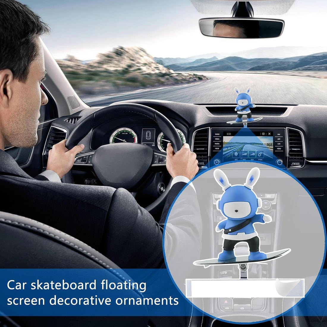 IMPORTED Skater Bunny Car Air Freshener, Floating Bunny Car Perfume