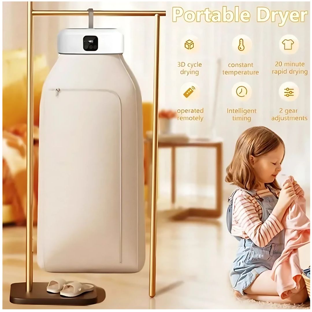 IMPORTED Foldable Electric Clothes Dryer, Quick Drying & Smart Timer