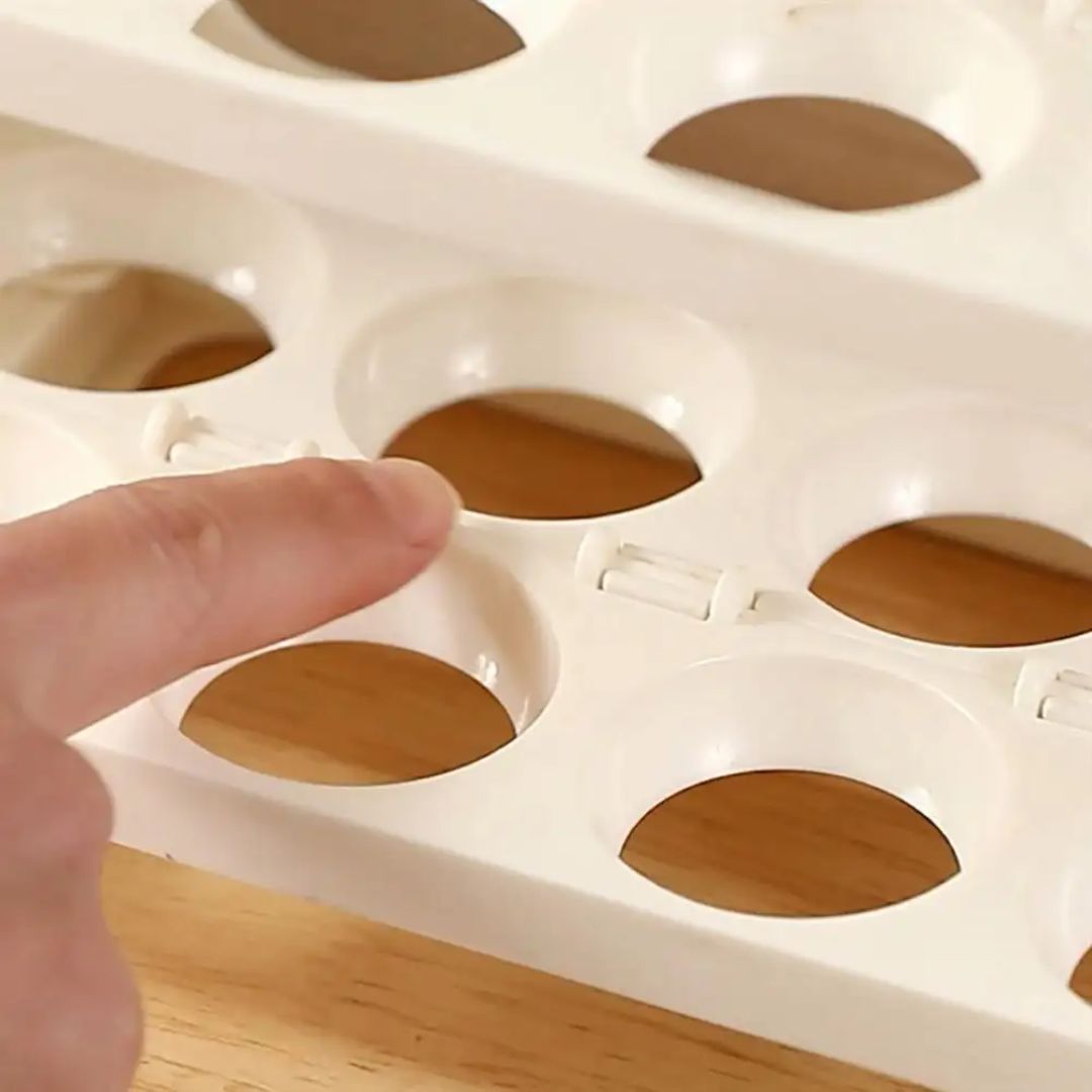 IMPORTED Foldable 24-Grid Egg Tray, 3-Layer Fridge Organizer