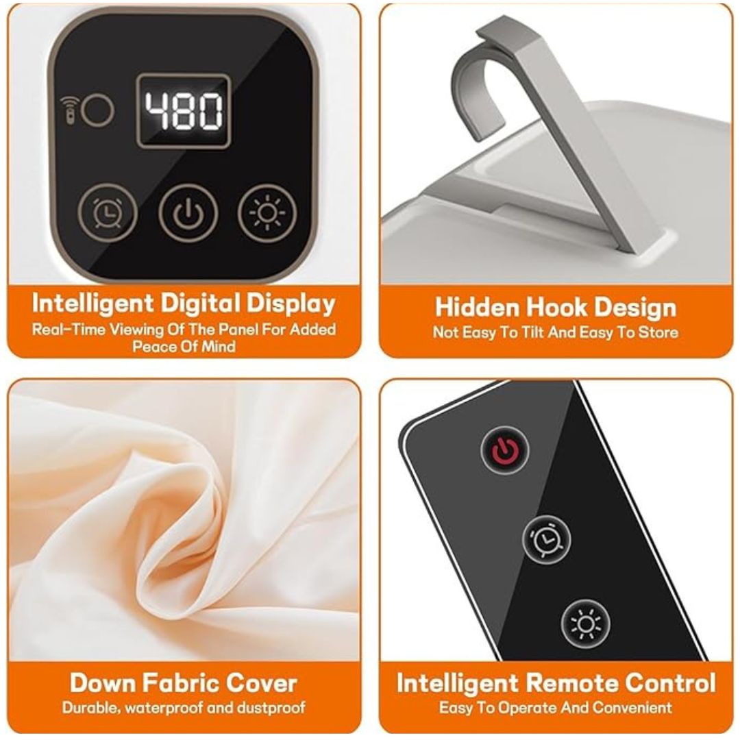 IMPORTED Foldable Electric Clothes Dryer, Quick Drying & Smart Timer